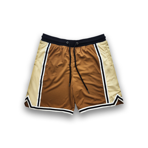 BROWN MESH SHORTS